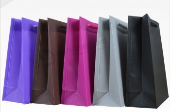 批发定制高-结束纯色手袋塑料礼品袋高档商务礼品袋PVC购物袋