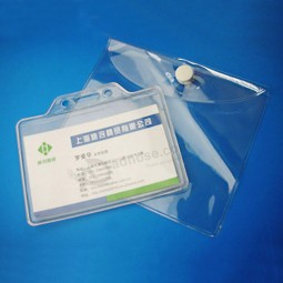 Customized high-end Mini Clear PVC Plastic Card Bag with Button