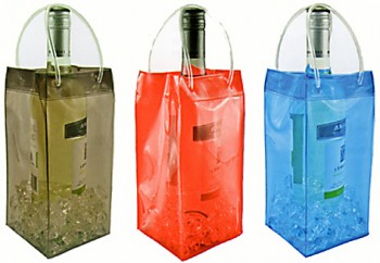 Personalizado de alta calidad de las ventas calientes moda belleza Cloruro de polivinilo wine cooler bag con Logotipo personalizado