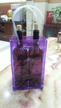 定制高品质热销顶级PVC酒袋PVC葡萄酒coler手提包