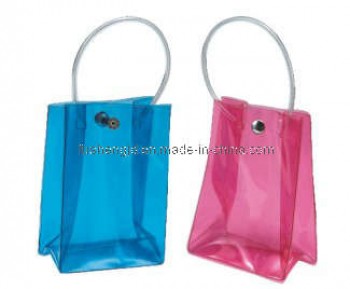 Customized high quality Eco-Friendly Cheap PVC Gift Bag with Button Closure