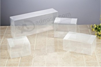 定制高品质oem定制透明PVC矩形折叠包装盒