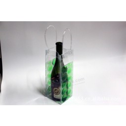 Personalizado de alta calidad de impresión de alta calidad duradera Cloruro de polivinilo claro bolsa de vino