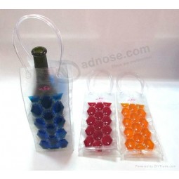 Customized high quality OEM Clear Fashion Liquid PVC Wine Bottle Bag