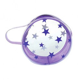 Customized high quality Eco-Friendly Round Shape PVC Zipper Bag with Handle