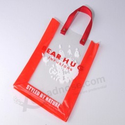 Personnalisé de haute qualité atteindre standard personnalisé sac promotionnel Pvc clair, sac shopping Pvc, sac cadeau Pvc