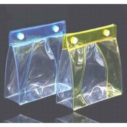 Customized high quality Eco-Friendly Clear Button PVC Accessories Packing Bag
