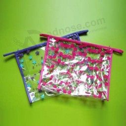 Customized high quality OEM Cheap Plastic Zipper PVC Stationery Bag