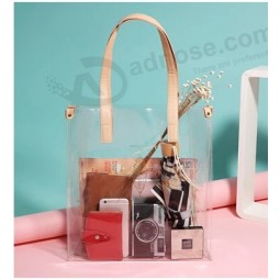 Wholesale Customized high-end Transparent PVC Bag High - Grade Gift Flat Mouth Button Plastic Film Bags