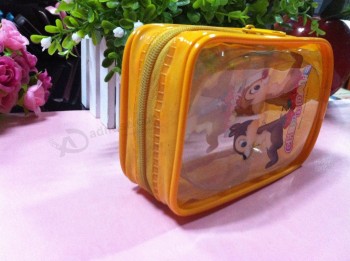 Maßgeschneiderte hochwertige Öko- Fredenly Custom Printing süße gelbe PVC-Tasche mit Keder