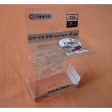Personalizado de alta qualidade claro PVC plástico stand up box com orifícios de suspensão