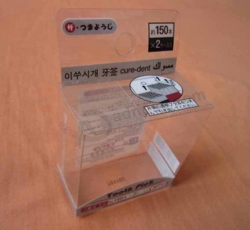 Personalizado de alta qualidade claro PVC plástico stand up box com orifícios de suspensão