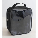 ジッパーとハンドルと卸売カスタマイズ高品質黒のPvc化粧品バッグ