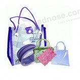卸売カスタマイズ高品質エコ-フレンドリーな透明プラスチック製のハンドルバッグ