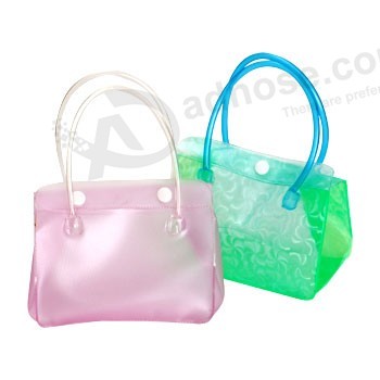 Wholesale Customized high quality Clear PVC Handle Bag with Button Closures