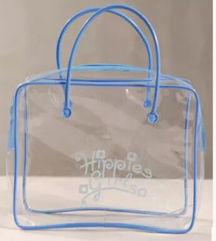 Wholesale Customized high quality Eco-Friendly Clear PVC Toiletry Bag with Handle