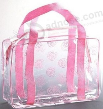 Wholesale Customized high quality Sewing Plastic Handle PVC Packaging Bag for Promotion