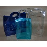 도매 고품질 맞춤형 에코-버튼 클로저와 친화적 인 명확한 Pvc 핸들 가방