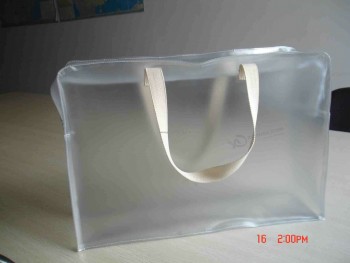 批发定制高品质oem PVC透明包装袋带手柄
