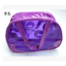 Wholesale Customized high quality Transparent Plastic Zipper Handles PVC Beach Bag