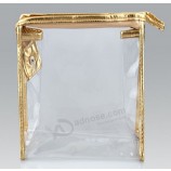 Wholesale Customized high quality Clear Fashion Durable PVC Side Gusset Bag with Zipper for Cosmetics