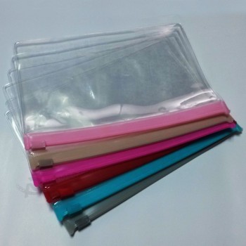 Großhandel maßgeschneiderte hochwertige transparente Kunststoff PVC-Datei-Reißverschlusstasche