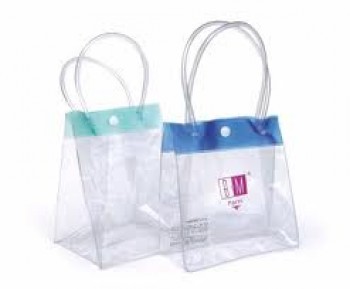 批发定制高品质生态-友好清晰便宜的PVC购物袋