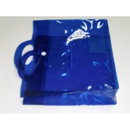 Wholesale Customized high quality Eco-Friendly Non-Toxic Promotional Blue PVC Handle Bag