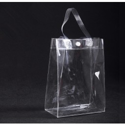 Customized high-end Sample Design Clear PVC Hand Bag with Button Closure