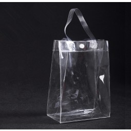 Personalizado alto-Diseño de muestra final bolso de maNinguna transparente de Cloruro de polivinilo con cierre de botón