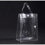 Customized high-end Recyclable Transparent PVC Hand Bag with Custom Logo