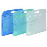 Customized high-end PVC Hand-Held Zipper Bag Matte Translucent Document Bag