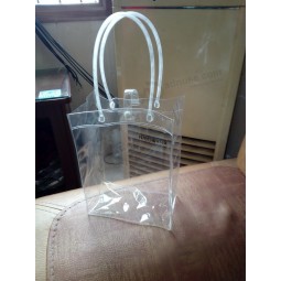 China Wholesale Customized high-end Durable Clear PVC Shopping Bag with Button