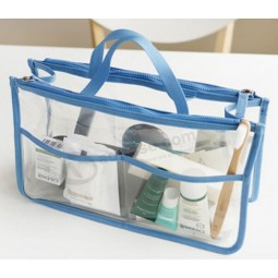 Personalizado alto-Bolsa de lavado de viaje final Cloruro de polivinilo impermeable bolsa de cosméticos bolsa de cosméticos bolsa de baño bolsa de baño