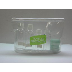 Alto personalizado-Fim dobrável saco de cosméticos de viagem de PVC transparente eco-friFimly com zíper