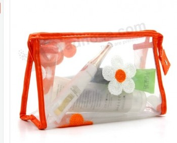 Customized high-end OEM Flower Pattern Plastic PVC Makeup Bag
