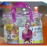 Personalizado alto-Bolsas transparentes de Cloruro de polivinilo, maNinguna de regalo de plástico grueso-Bolsas sostenidas