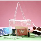 Customized high-end Thick Transparent PVC Portable Make-up Handbags