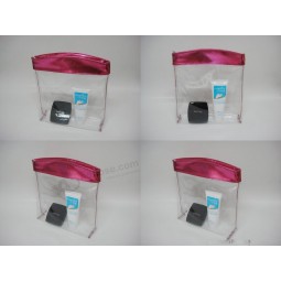 Alta personalizzato-Estremità del sacchetto cosmetico ecologico in Pvc con cerniera trasparente