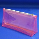 2017 Customized high-end Pink Z Heatr Seal PVC Cosmetic Zip Bag