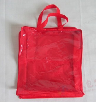 All'ingrosso su misura alta-Fine cucire durevole sacchetto di plastica con cerniera e maniglia