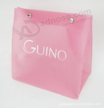 Personalizado de alta qualidade vFima quente selo de pressão snap encerramento transparente PVC saco de cosméticos com alça