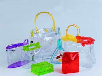 Personalizado de alta calidad Ninguna-Bolsa de asas de plástico transparente tóxico ecológico con cremallera