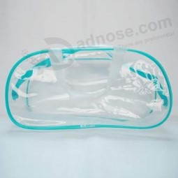 Customized high quality Eco-Friendly Clear PVC Stationery Bag with Piping