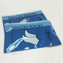 批发定制高-用于包装袜子的最终印花透明PVC拉链袋