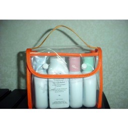 Wholesale Customized high-end Sewing Clear Windows PVC Cosmetic Handle Gift Bag