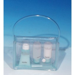 Wholesale Customized high quality Fashion Clear PVC Plastic Cosmetic Bag with Handle