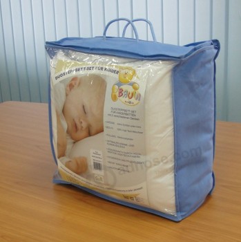 Wholesale Customized high quality OEM Clear PVC Bedding Quilt Packaging Handle Bag