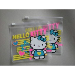 En gros personnalisé de haute qualité 0.2Mm sac ziplock clair en Pvc avec hello kitty