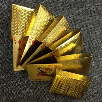 24Carte da gioco in plastica da poker in oro con design personalizzato